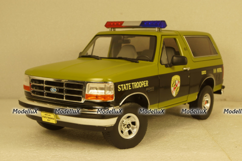 Ford Bronco Maryland State Police 1996 green/black, 19113, Greenlight 1:18