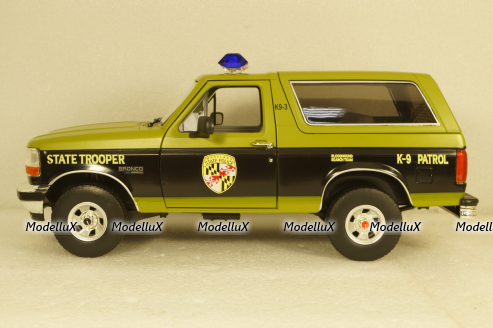 Ford Bronco Maryland State Police 1996 green/black, 19113, Greenlight 1:18