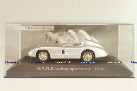 Mercedes-Benz 300 SLR Roadster (W196S) racing sports car 1955, silver, MBOMS032, Altaya, Mercedes-Benz Offizielle Modell Sammlung #32, 1:43