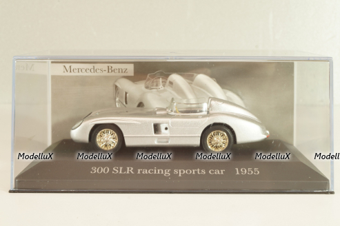 Mercedes-Benz 300 SLR Roadster (W196S) racing sports car 1955, silver, MBOMS032, Altaya, Mercedes-Benz Offizielle Modell Sammlung #32, 1:43