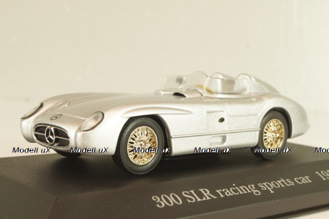 Mercedes-Benz 300 SLR Roadster (W196S) racing sports car 1955, silver, MBOMS032, Altaya, Mercedes-Benz Offizielle Modell Sammlung #32, 1:43