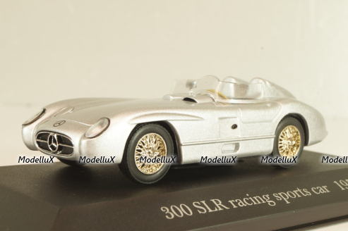 Mercedes-Benz 300 SLR Roadster (W196S) racing sports car 1955, silver, MBOMS032, Altaya, Mercedes-Benz Offizielle Modell Sammlung #32, 1:43