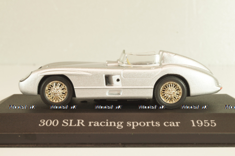 Mercedes-Benz 300 SLR Roadster (W196S) racing sports car 1955, silver, MBOMS032, Altaya, Mercedes-Benz Offizielle Modell Sammlung #32, 1:43