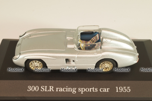 Mercedes-Benz 300 SLR Roadster (W196S) racing sports car 1955, silver, MBOMS032, Altaya, Mercedes-Benz Offizielle Modell Sammlung #32, 1:43