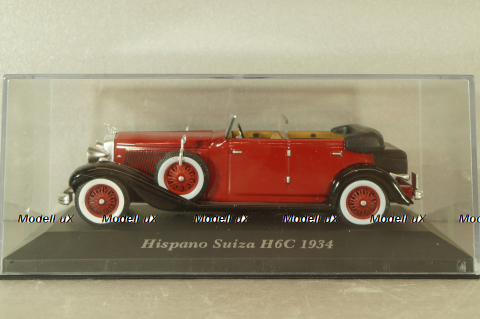 Hispano Suiza H6C Cabriolet 1934, red, Altaya 1:43