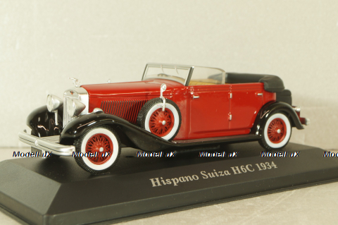 Hispano Suiza H6C Cabriolet 1934, red, Altaya 1:43