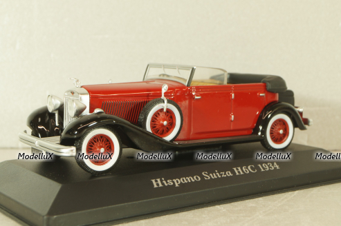 Hispano Suiza H6C Cabriolet 1934, red, Altaya 1:43
