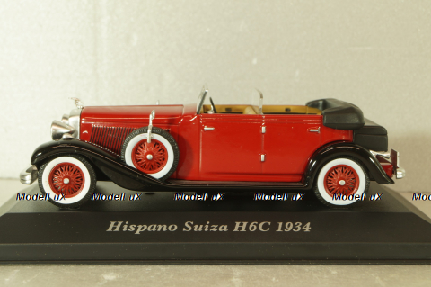 Hispano Suiza H6C Cabriolet 1934, red, Altaya 1:43