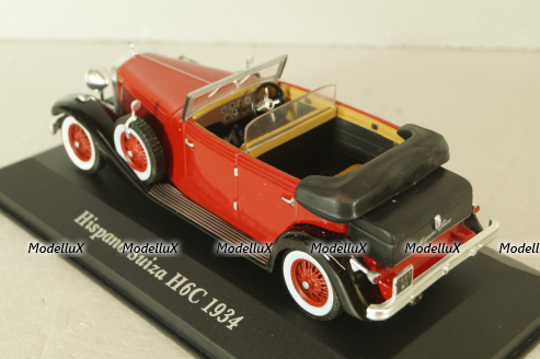 Hispano Suiza H6C Cabriolet 1934, red, Altaya 1:43
