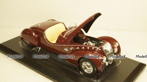 Peugeot 302 Darl'Mat Roadster 1937 dark red,184695, Norev 1:18