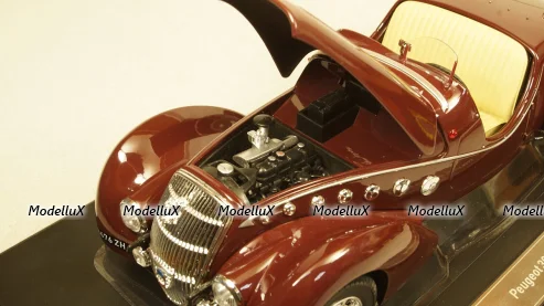 Peugeot 302 Darl'Mat Roadster 1937 dark red,184695, Norev 1:18