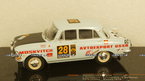Москвич 412, No.28, Rally London - Mexiko, L.Potapcikas/Y.Lesovskiy/E.Bazhenov, 1970, RAC353, IXO 1:43