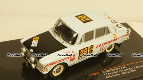Москвич 412, No.28, Rally London - Mexiko, L.Potapcikas/Y.Lesovskiy/E.Bazhenov, 1970, RAC353, IXO 1:43