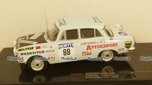 Москвич 412 No.88, 1000 Lakes Rally, 1973 V.Boubnov/A.Pechenkin, RAC356, IXO 1:43