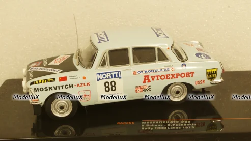 Москвич 412 No.88, 1000 Lakes Rally, 1973 V.Boubnov/A.Pechenkin, RAC356, IXO 1:43