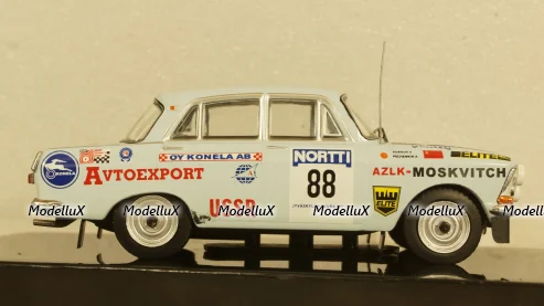 Москвич 412 No.88, 1000 Lakes Rally, 1973 V.Boubnov/A.Pechenkin, RAC356, IXO 1:43