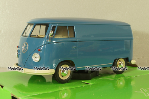 Volkswagen T1 bus box wagon blue 1963, 22095, Welly 1:24