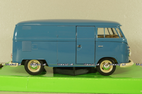 Volkswagen T1 bus box wagon blue 1963, 22095, Welly 1:24
