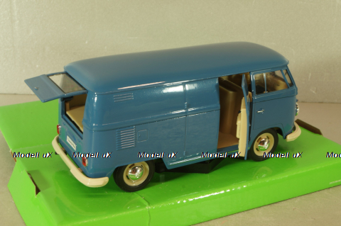 Volkswagen T1 bus box wagon blue 1963, 22095, Welly 1:24