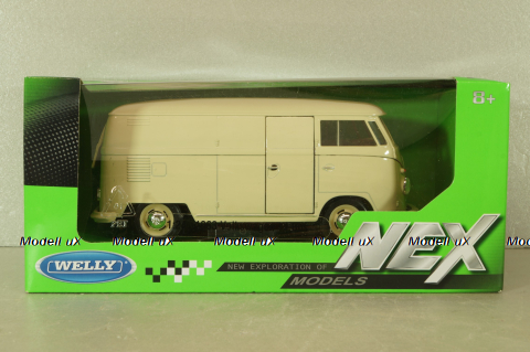 Volkswagen T1 bus box wagon beige 1963, WEL22095PV-CREAM, Welly 1:24
