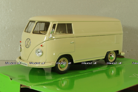 Volkswagen T1 bus box wagon beige 1963, WEL22095PV-CREAM, Welly 1:24