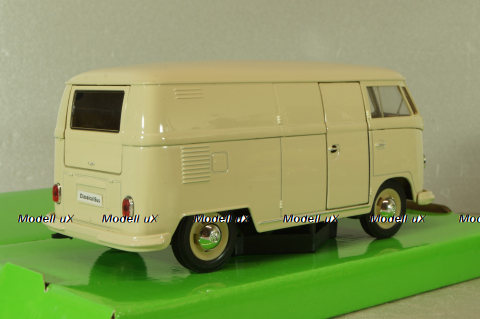 Volkswagen T1 bus box wagon beige 1963, WEL22095PV-CREAM, Welly 1:24
