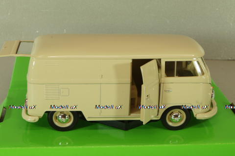 Volkswagen T1 bus box wagon beige 1963, WEL22095PV-CREAM, Welly 1:24