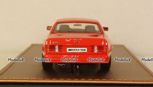 Mercedes S-class 560SEC 6.0 AMG (C126) coupe 1984, red, GLM Models 1:43