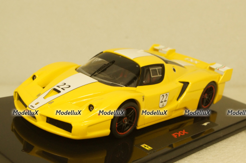 Ferrari FXX 2006, yellow with white stripe, Hot Wheels Elite 1:43