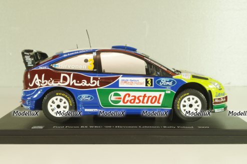 Ford Focus RS WRC #3 Rally Poland 2009, Hirvonen/Lehtinen, G113U016, WRC Collection, Hachette 1:24