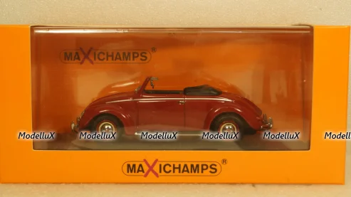 Volkswagen Hebmuller cabriolet 1950, red, built on VW Beetle (Typ 14), 940052131, Maxichamps 1:43