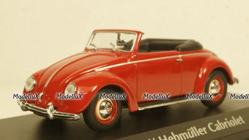 Volkswagen Hebmuller cabriolet 1950, red, built on VW Beetle (Typ 14), 940052131, Maxichamps 1:43