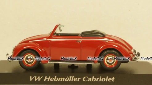 Volkswagen Hebmuller cabriolet 1950, red, built on VW Beetle (Typ 14), 940052131, Maxichamps 1:43