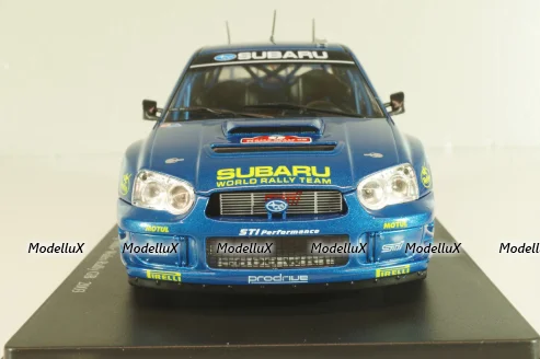 Subaru Impreza S9 WRC #7 Rally Wales GB 2003, Solberg/Mills, WRC Collection, Hachette 1:24