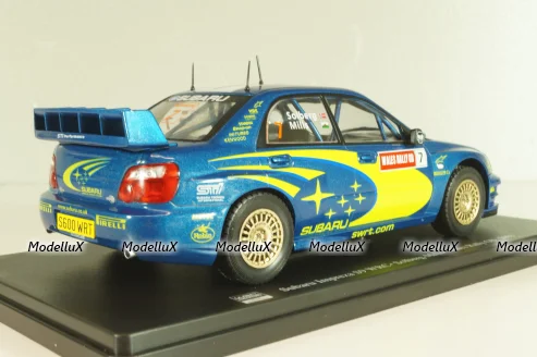 Subaru Impreza S9 WRC #7 Rally Wales GB 2003, Solberg/Mills, WRC Collection, Hachette 1:24