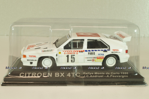Citroen BX 4TC #15 rally Monte Carlo 1986, J.C.Andruet/A.Peuvergne, Altaya 1:43