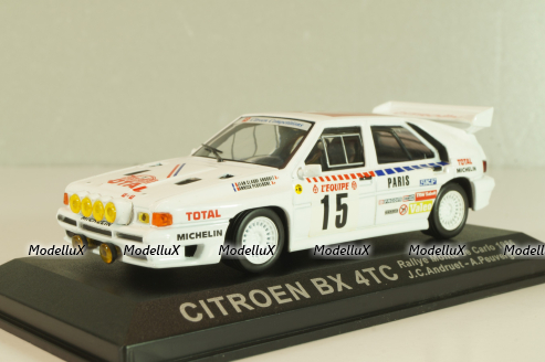 Citroen BX 4TC #15 rally Monte Carlo 1986, J.C.Andruet/A.Peuvergne, Altaya 1:43