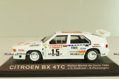Citroen BX 4TC #15 rally Monte Carlo 1986, J.C.Andruet/A.Peuvergne, Altaya 1:43