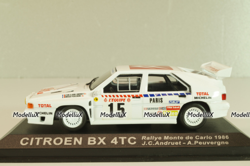 Citroen BX 4TC #15 rally Monte Carlo 1986, J.C.Andruet/A.Peuvergne, Altaya 1:43