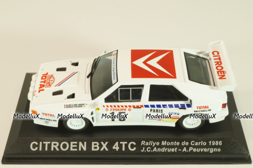 Citroen BX 4TC #15 rally Monte Carlo 1986, J.C.Andruet/A.Peuvergne, Altaya 1:43