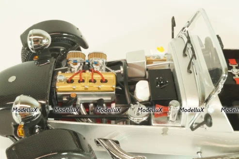 Caterham Super Seven JPE, black with carbon, 08225C, Kyosho 1:18