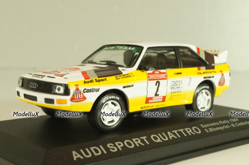 Audi Sport Quattro #2 Rally Sanremo 1984, S.Biomqvist/B.Cederberg, Altaya 1:43