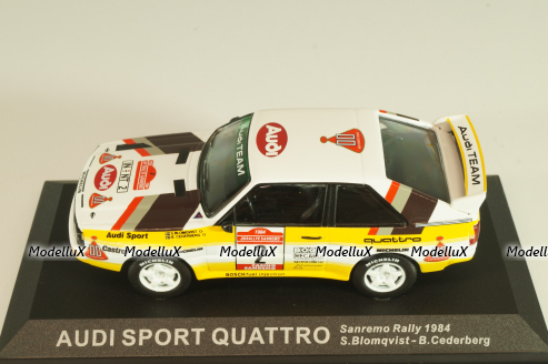 Audi Sport Quattro #2 Rally Sanremo 1984, S.Biomqvist/B.Cederberg, Altaya 1:43