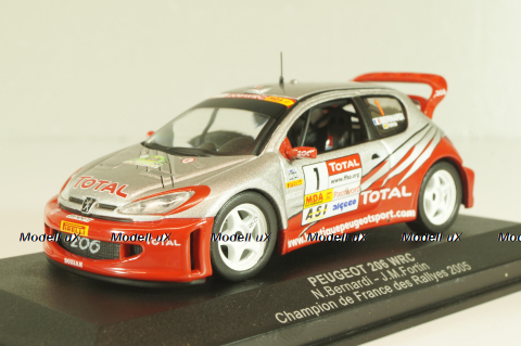 Peugeot 206 WRC #1 winner Rally France 2005, N.Bernardi/J.M.Fortin, Altaya 1:43