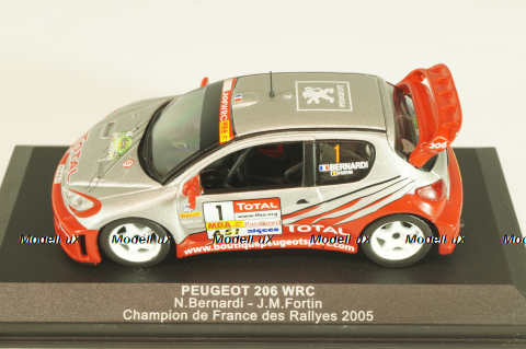 Peugeot 206 WRC #1 winner Rally France 2005, N.Bernardi/J.M.Fortin, Altaya 1:43