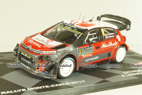 Citroën C3 WRC #8 Rally Monte-Carlo 2017, Stephane Lefebvre/Gabin Moreau, Monte-Carlo Official Collection #8, Altaya 1:43
