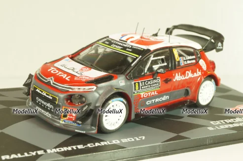 Citroën C3 WRC #8 Rally Monte-Carlo 2017, Stephane Lefebvre/Gabin Moreau, Monte-Carlo Official Collection #8, Altaya 1:43