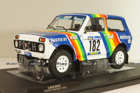 Ваз-2121 Lada Нива No.182, Rally Paris-Dakar Jabouille/Sardou, 1984, S1807305, Solido 1:18