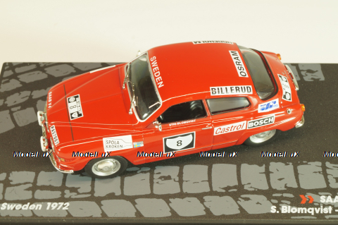 Saab 96 V4 #8 Rally Sweden 1972, S.Blomqvist/A.Hertz, Passione Rally Collection, Altaya 1:43
