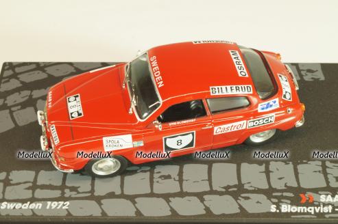 Saab 96 V4 #8 Rally Sweden 1972, S.Blomqvist/A.Hertz, Passione Rally Collection, Altaya 1:43